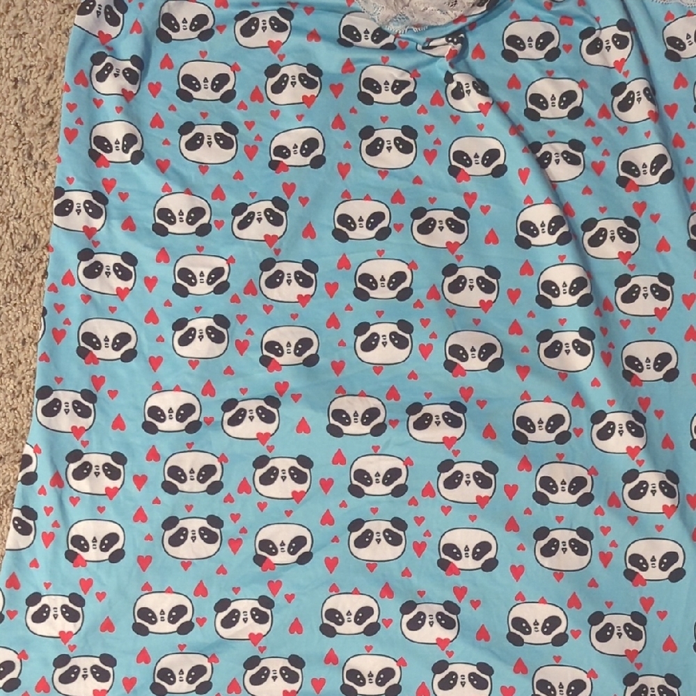 Charming Panda Print Chemise in Blue - Picture 4 of 10